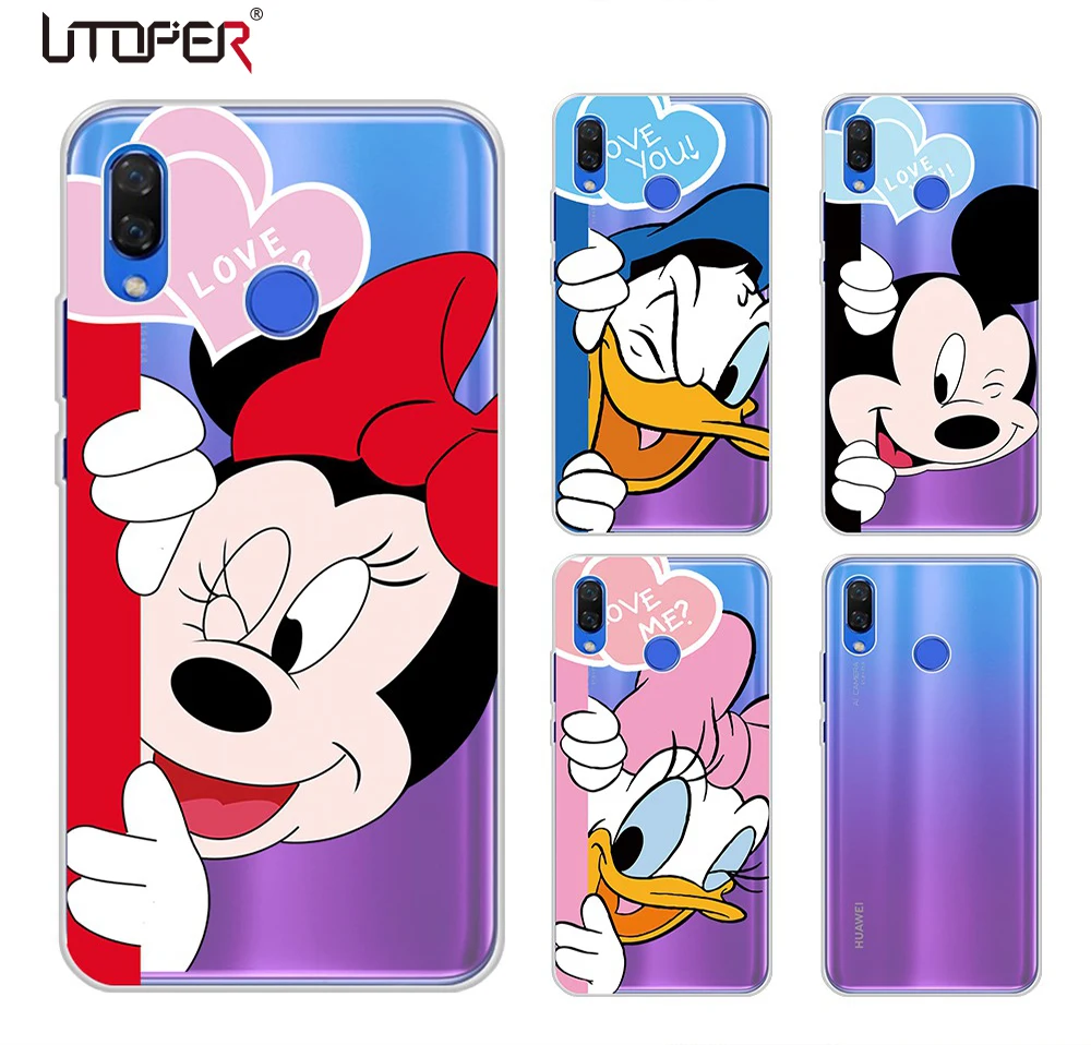 UTOPER Микки чехол для huawei Nova 3i случае Мышь силиконовый телефона Y9 2018 Y6 nova Etui |