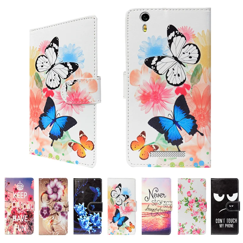 Цветочный принт кошелек чехол для BQ BQS 5009 Sydney 5 0 &quotкожаный Coque задняя крышка