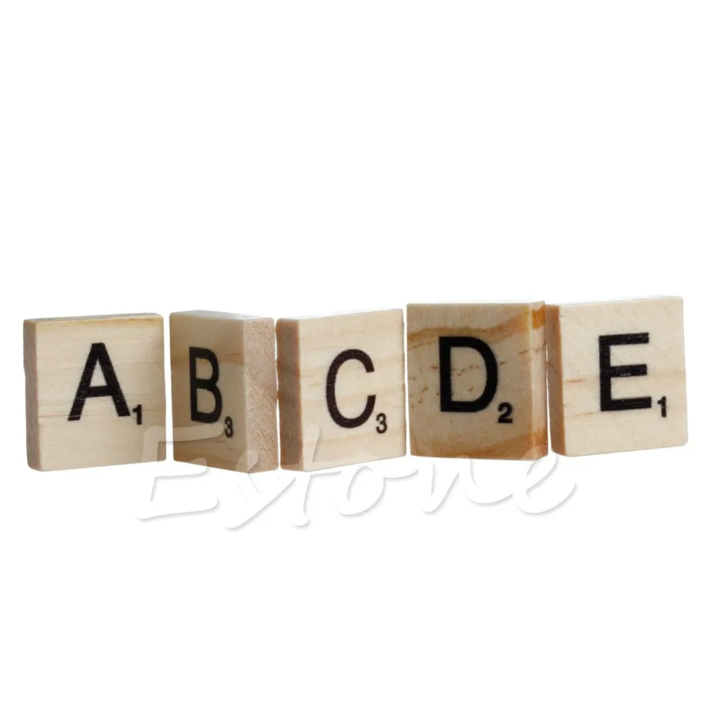 

100Pcs/lot Wooden Scrabble Tiles Black Letters Numbers For Crafts Wood NewRamadan Festival GiftRamadan Festival Gift