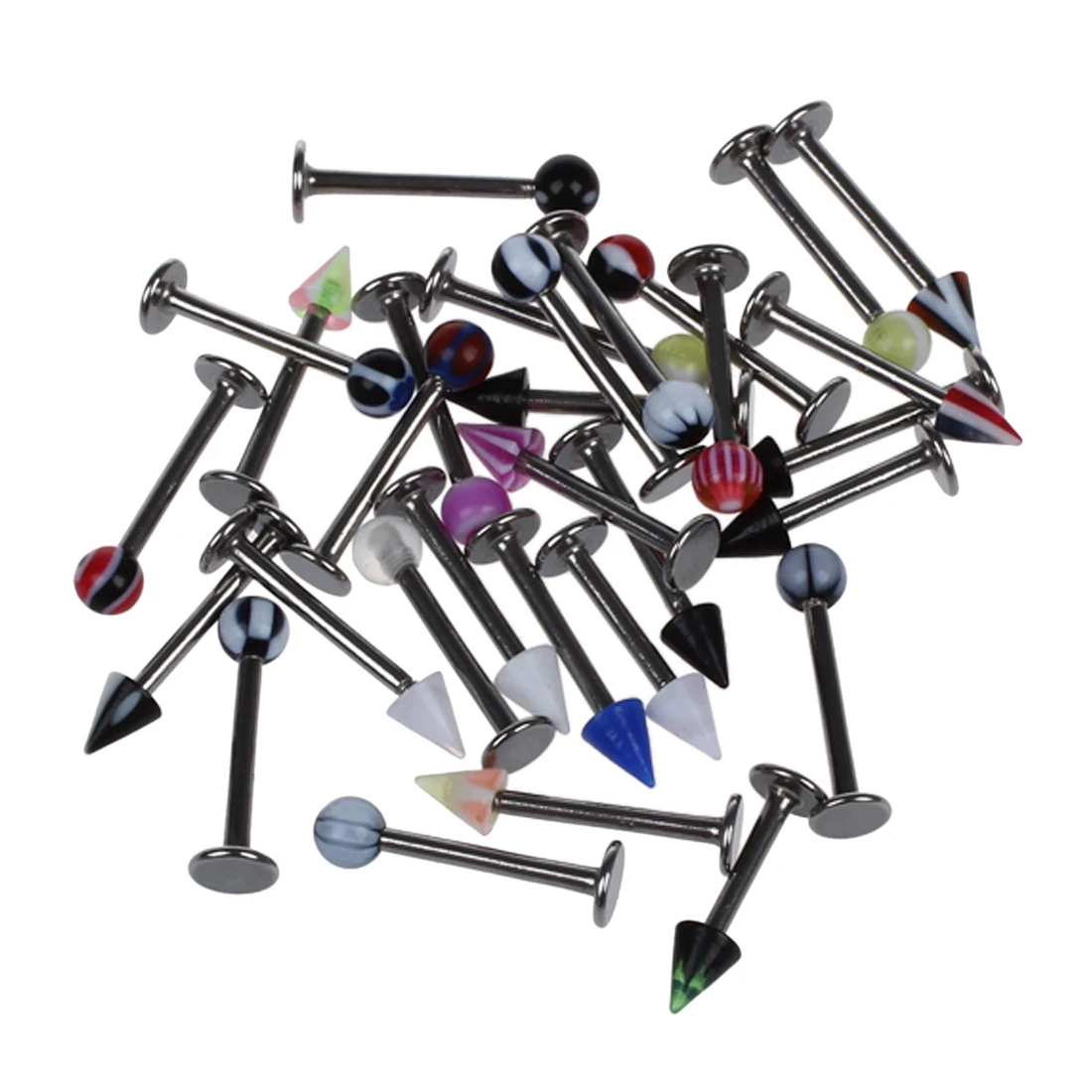 30 шт./компл. губной пирсинг губная серьга многоцветный|piercing labret|lip piercingpiercing lip labret |