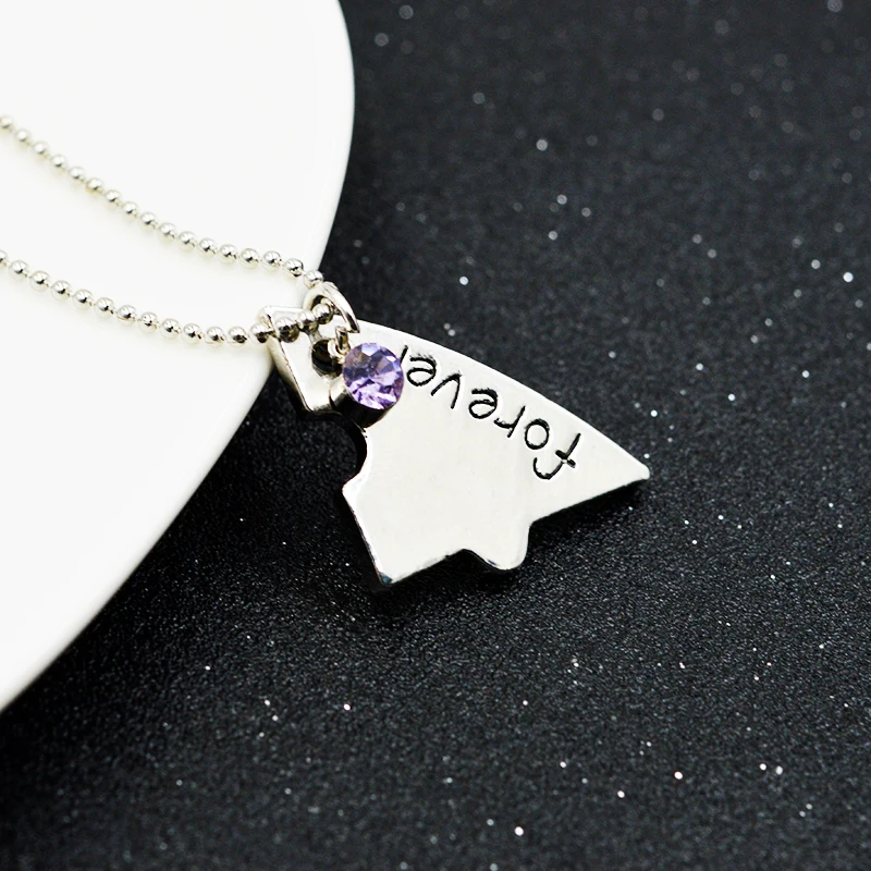 Fashion 4 pcs/set Best Friends Forever And Ever Pendant Bead Necklace Split Heart Rhinestone BFF Choker Jewelry For Women Girl | Украшения