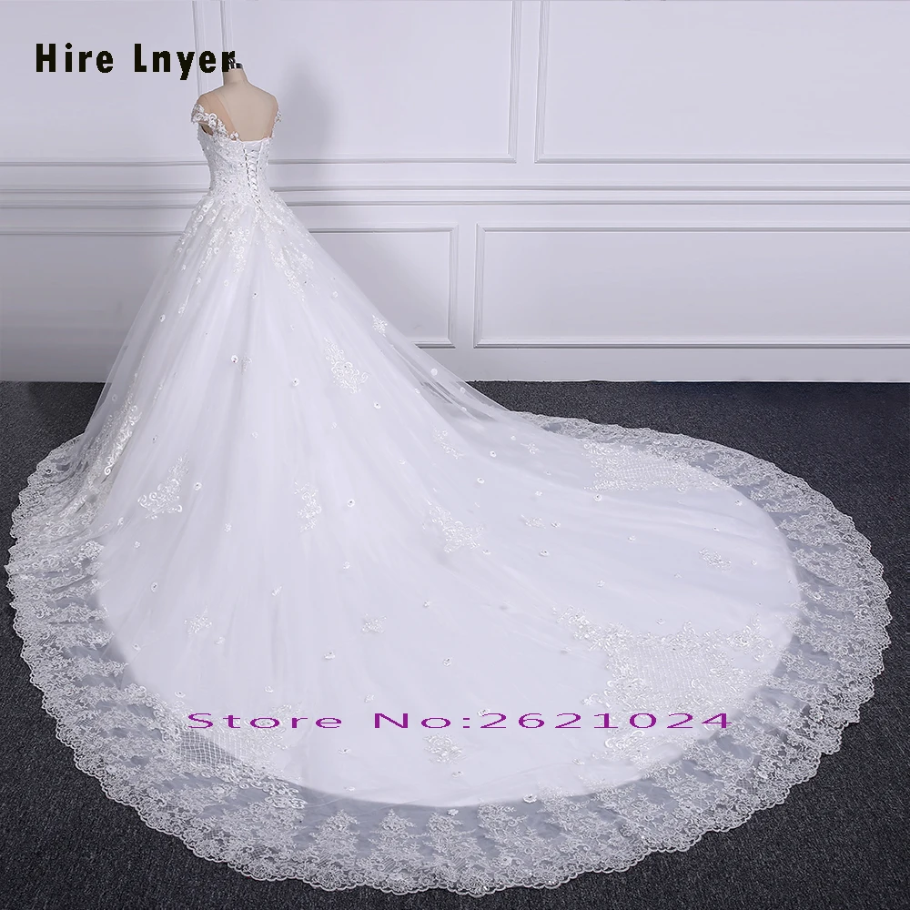 100% Real Picture Crystal Pearls Lace All Over Flowers Princess Ball Gown Wedding Dress 1.5m Train On The Floor 6 Ring Petticoat | Свадьбы и