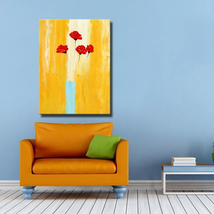 Лидер продаж декоративная картина маслом на холсте с цветами без рамки для