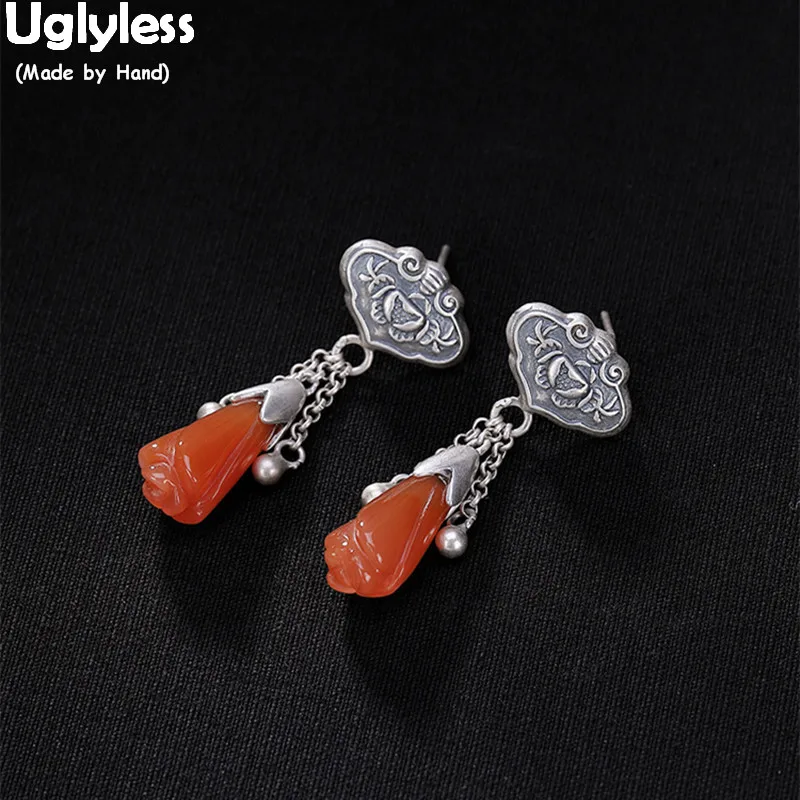 Серьги Uglyless с экзотическими тотемными узорами для женщин 100% реальные однотонные