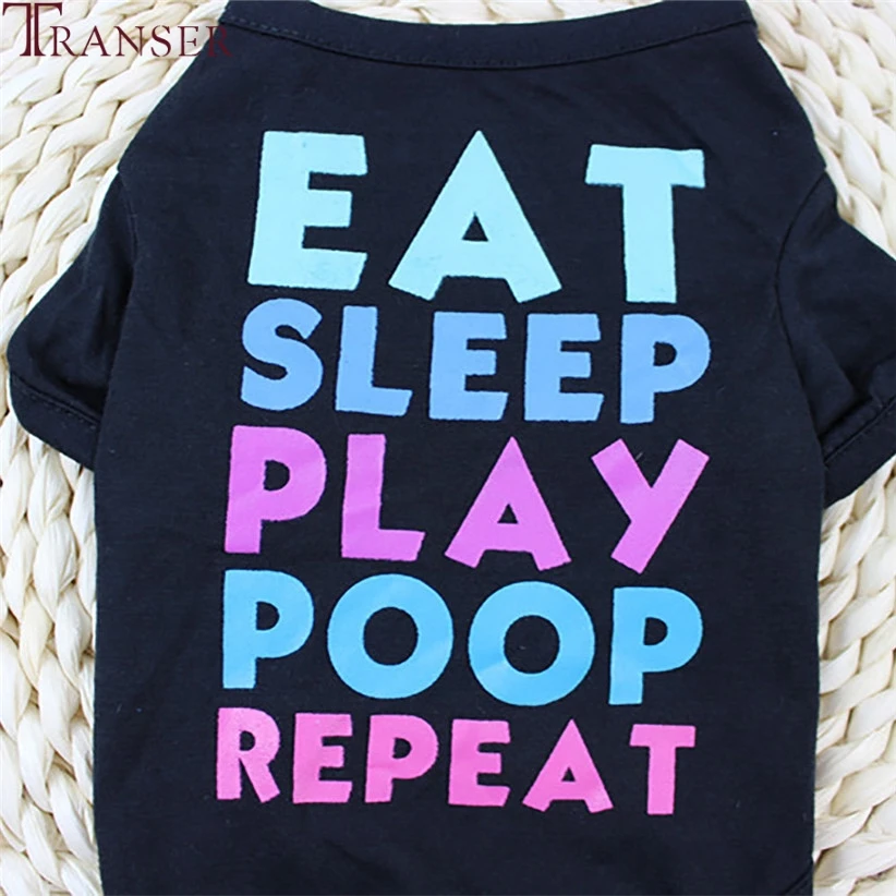 Футболка Transer с надписью EAT SLEEP PLAY футболка принтом повторных букв летняя одежда