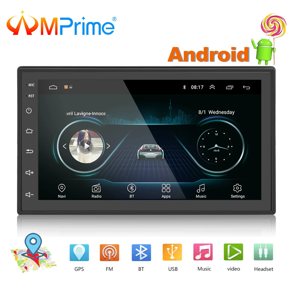 AMPrime Универсальный 2Din 7 &quotAndroid автомобильный Радио мультимедийный плеер Bluetooth gps