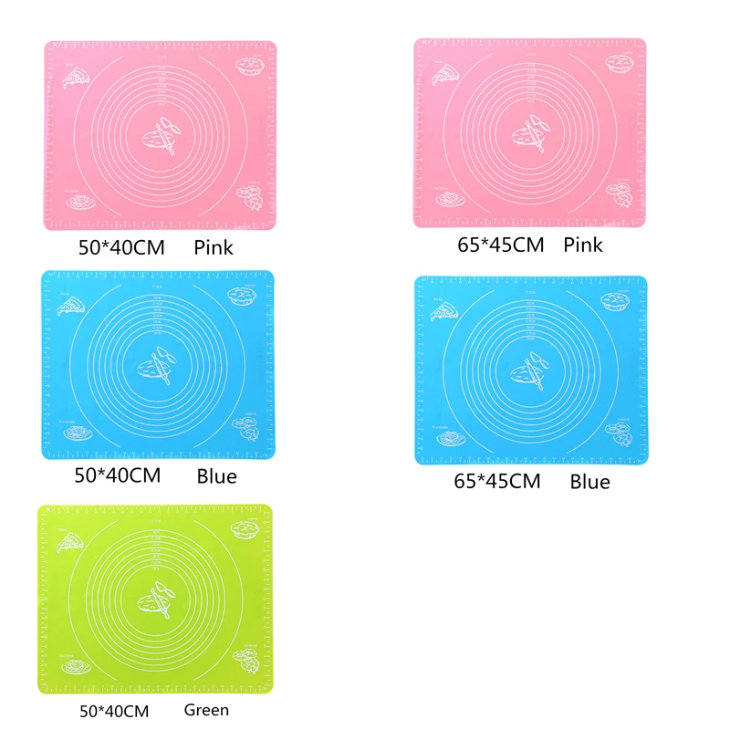 Большой силиконовый коврик для выпечки 2 размера утолщенный раскатки муки