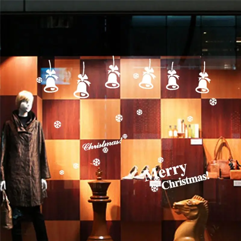 merry christmas bells wall stickers christian room home decorations 01. diy vinyl xmas decals festival mual art posters 5.0 | Дом и сад