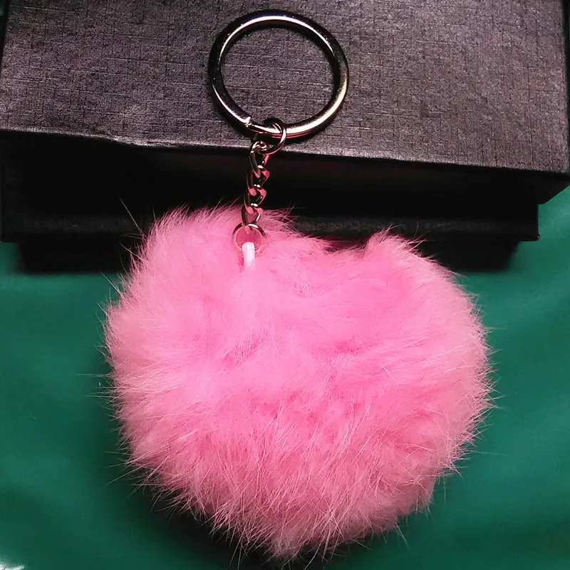 Красочные 8 см Брелок с пушистым помпоном автомобильный брелок для ключей