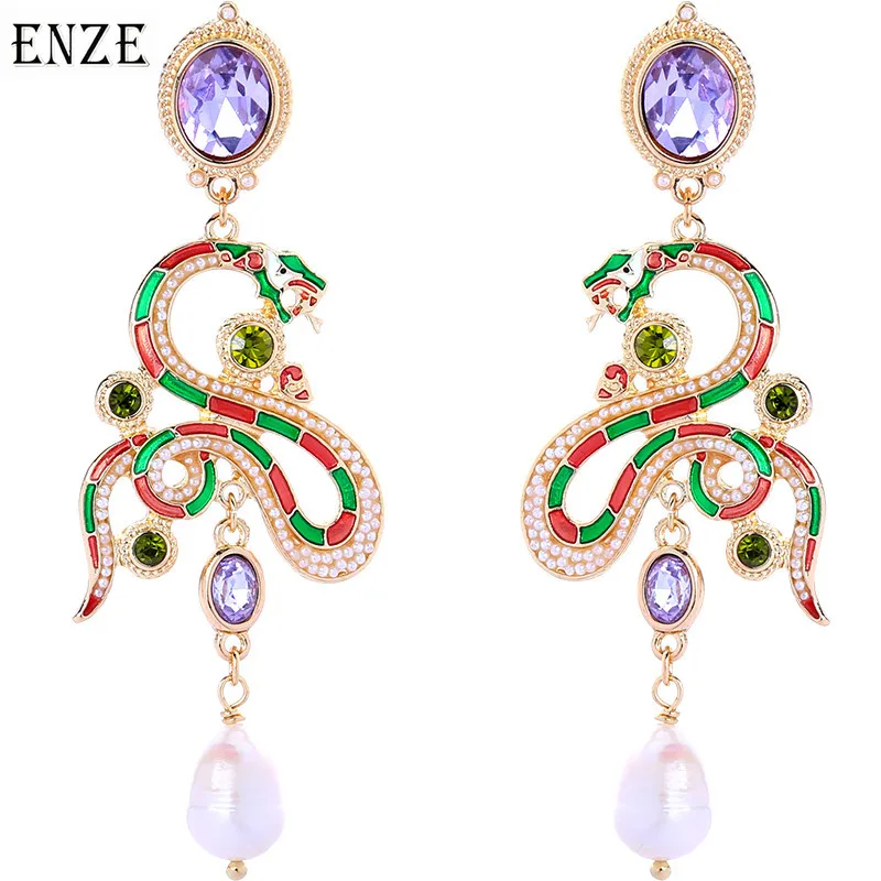 ENZE модные дамские ювелирные изделия с преувеличенным вырезом серьги для девочек