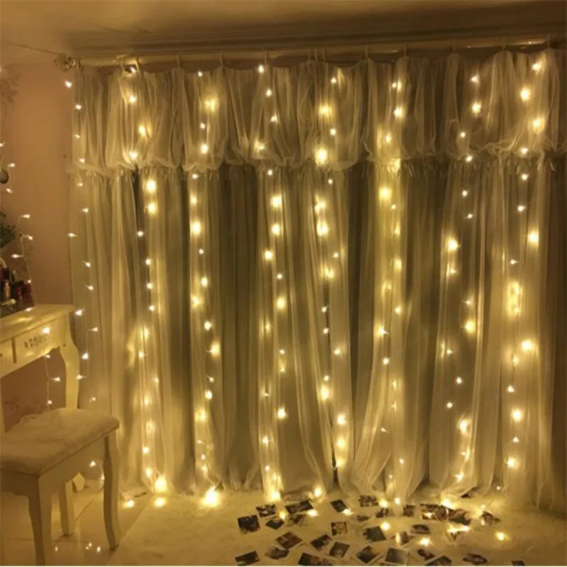 3X2.5M 240LED Рождественская гирлянда светодиодная сказочная светильник вечерние