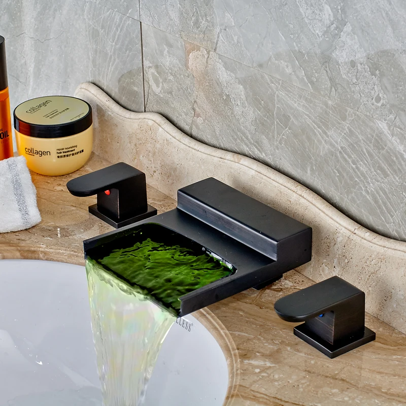 Роскошный водяной светодиодный светильник Носик Ванная комната Ванна смеситель