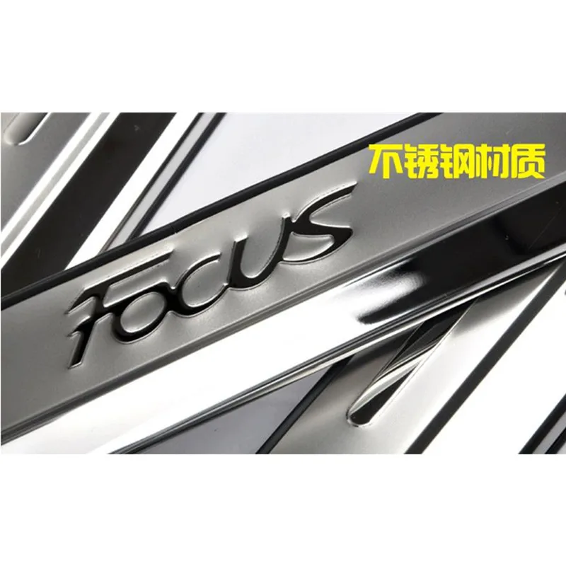 Подходит для 2005- Ford Focus 2 Focus 3 Mk3 S'steel Накладка на порог двери, прикрытие потертостей, защита от ударов