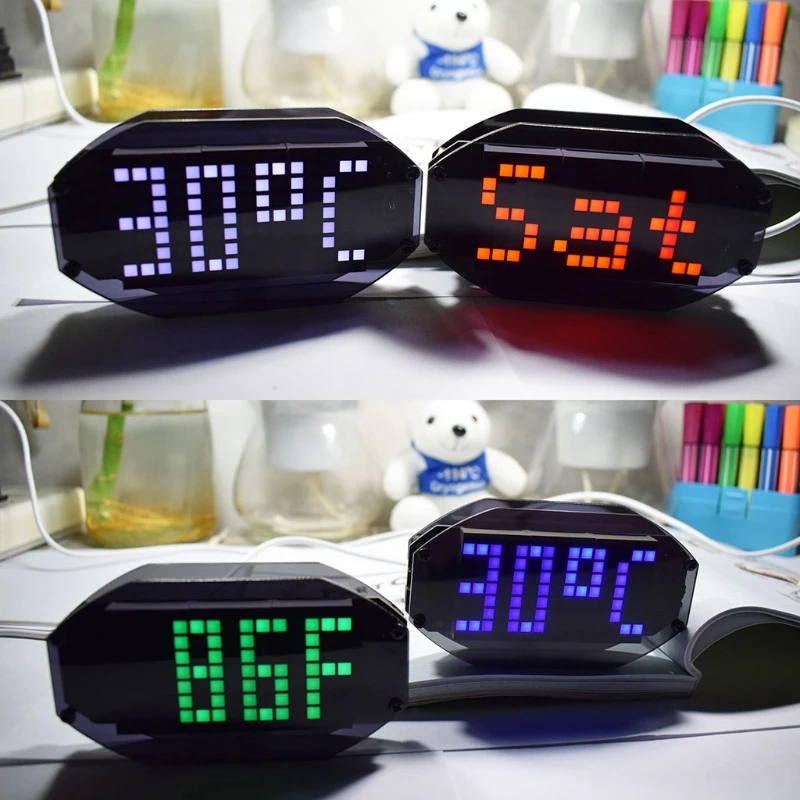 DIY светодиодный настольный термометр, настольные часы, будильник на праздник и день рождения, комплект напоминаний