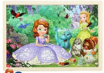 Disney замороженные Микки и Минни Маус София головоломки 100 шт. обучения Развивающие интересные деревянные игрушки для детей подарок развивающие игрушки пазлы развивающие игрушки для детей головоломка игрушка бизиборд