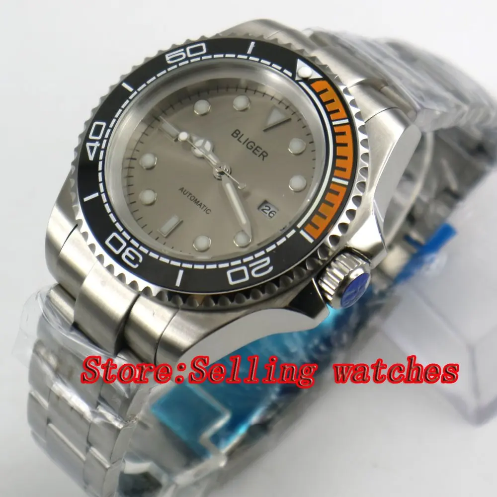 Мужские механические часы с серым циферблатом 44 мм|wristwatch mens|wristwatch mens automaticwristwatches