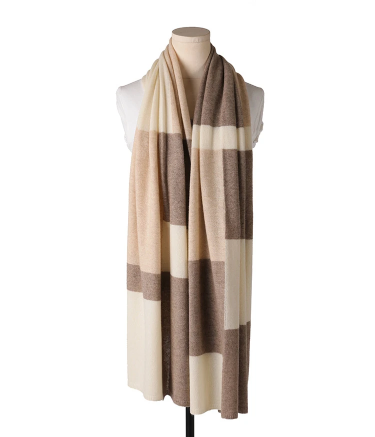

100%goat cashmere women 3color patchwork plaid scarfs shawl pashmina 70x185cm retail wholesale