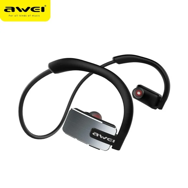 Gray AWEI A883BL Bluetooth Headphone Wireless Earphone With Micr Stereo Sport Waterproof Noise Cancelling Headset Earphones Earbuds - Цвет: Gray