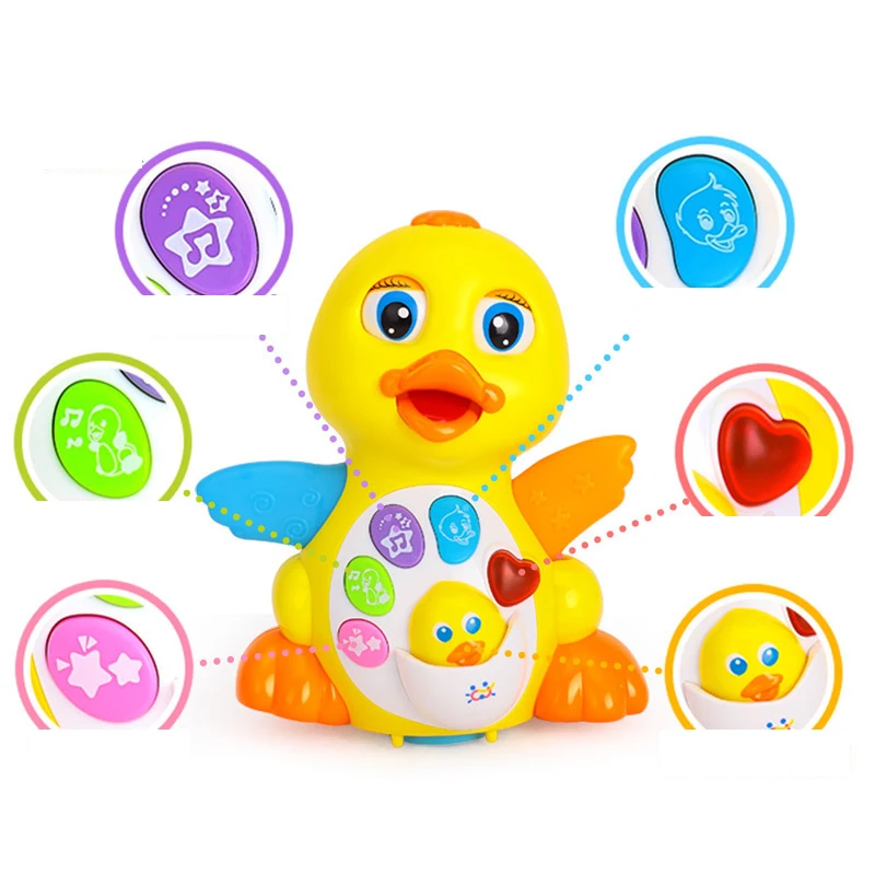 Игрушки для маленьких детей EQ хлопать желтая утка младенческой Brinquedos Bebe