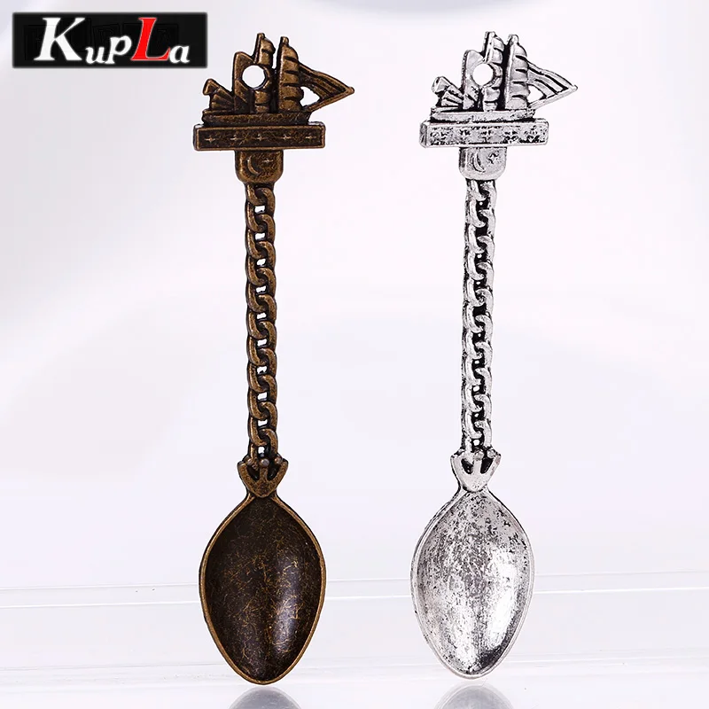 C5317g Винтажные подвески-ложки, металлические аксессуары ручной работы, DIY модные Подвески для изготовления ювелирных изделий, 10 шт./лот - Окраска металла: C5317g