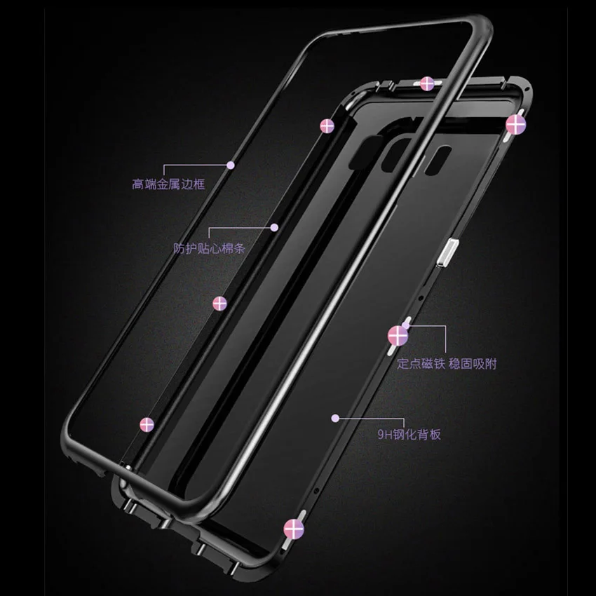 Магнитный чехол-бампер для Samsung Galaxy S8 S9 Plus Note 8 S7 Edge задняя крышка из закаленного