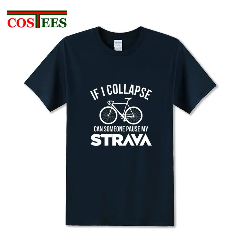 Забавные в том случае, если я крах может кто-то приостановить свою Strava футболки для мужчин Аэробные футболка "Велоспорт" горным велосипедистом, футболка MTB футболка с изображением велосипеда рубашка
