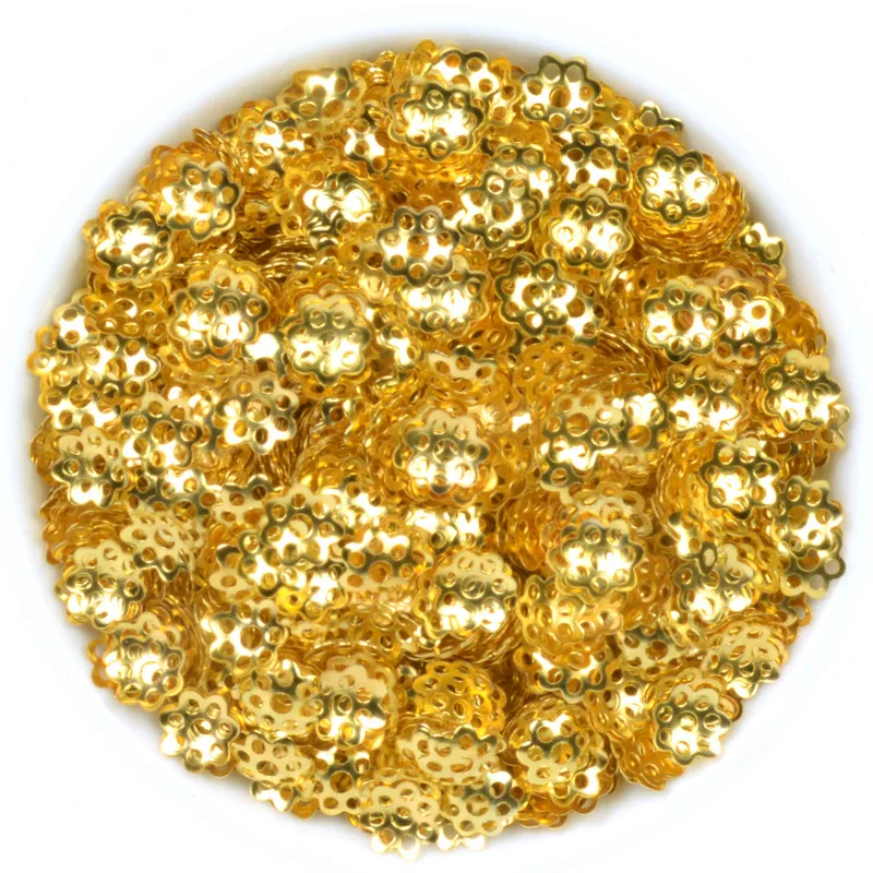 Approx 300pcs(6~16mm) Gold Silver Color Alloy Beads Caps End Cord Tassel Charms For jewelry Making DIY Accessories | Украшения и