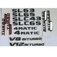 3d black trunk letters badge emblem emblems badges sticker for mercedes benz sl63 sl65 slc43 slc65 v8 v12 biturbo amg 4matic