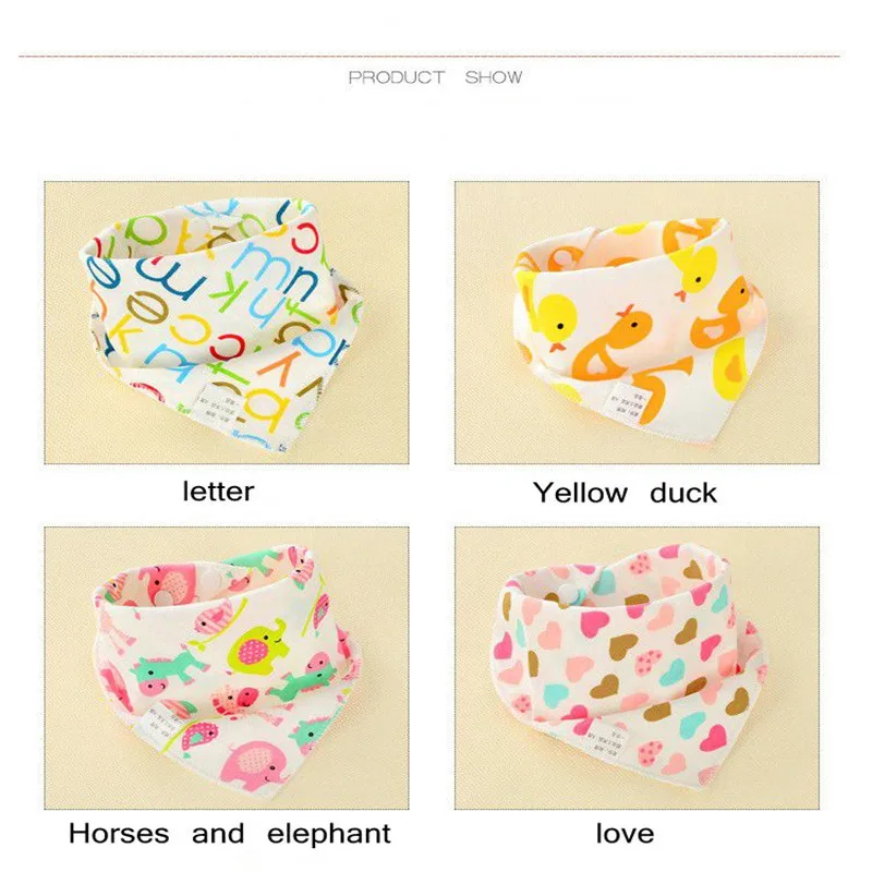 2 шт./лот детские нагрудники водонепроницаемые треугольные хлопковые с рисунком
