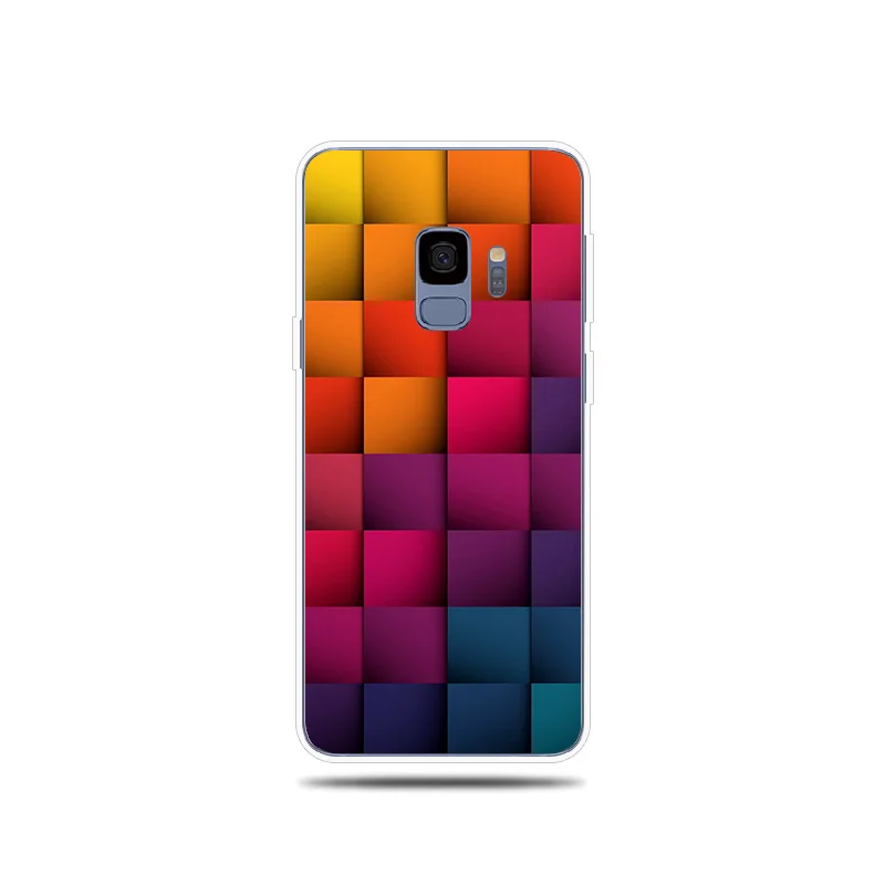 Colored Squares Silicone Phone Case For Samsung Galaxy S5 S6 S7 Edge S8 S9 S10 Plus S10e Soft Cover Note 8 9 |