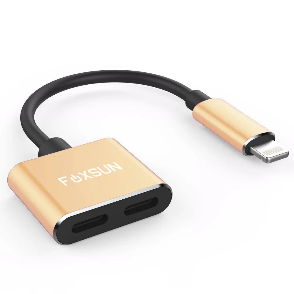 Адаптер для разветвителя Lightning 2 в 1 iPhone 7/8/X/ двойной портов lightning адаптер наушников