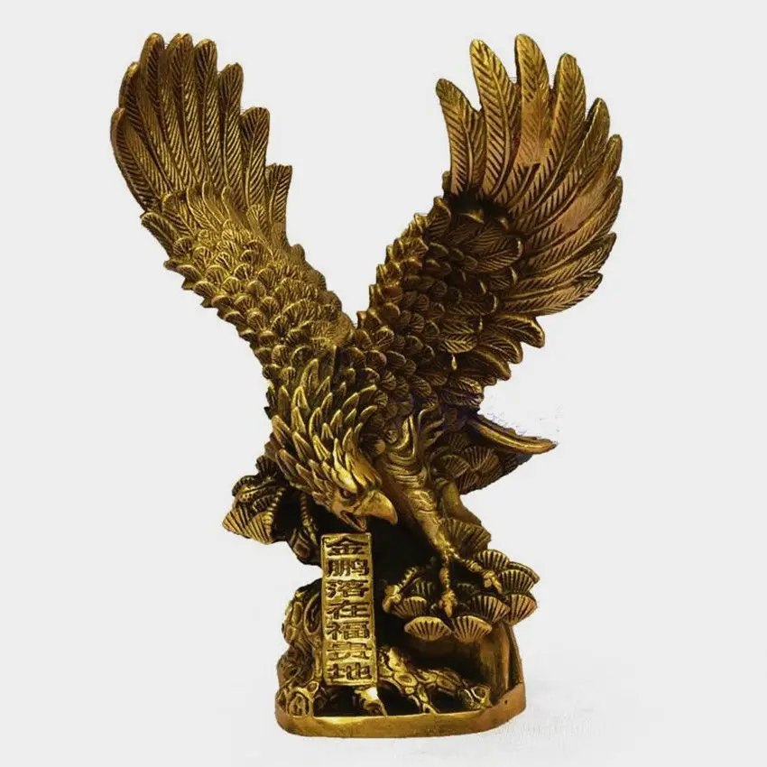 

Chinese Brass Copper spread the wings Hawk Eagle Bird Figures Statue