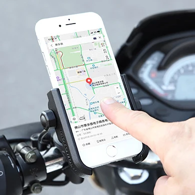 chargeable aluminum alloy universal motorcycle phone holder with stand support rearview gps bike holder soporte celular moto free global shipping