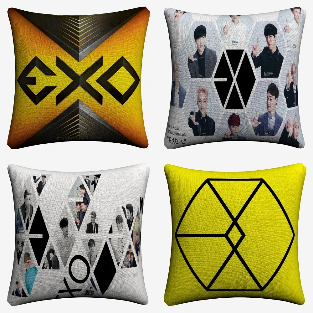 Чехол для диванной подушки 45x45 см с логотипом EXO Kpop|Наволочки| |
