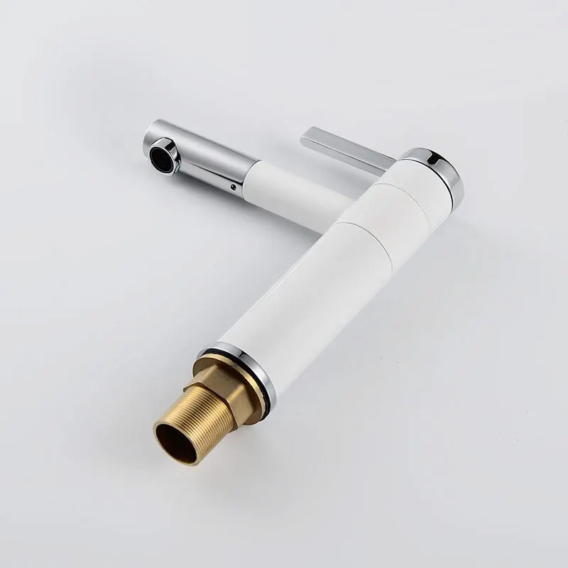 OKAROS современный белый кран крашеный для ванной раковины 360 градусов поворотный