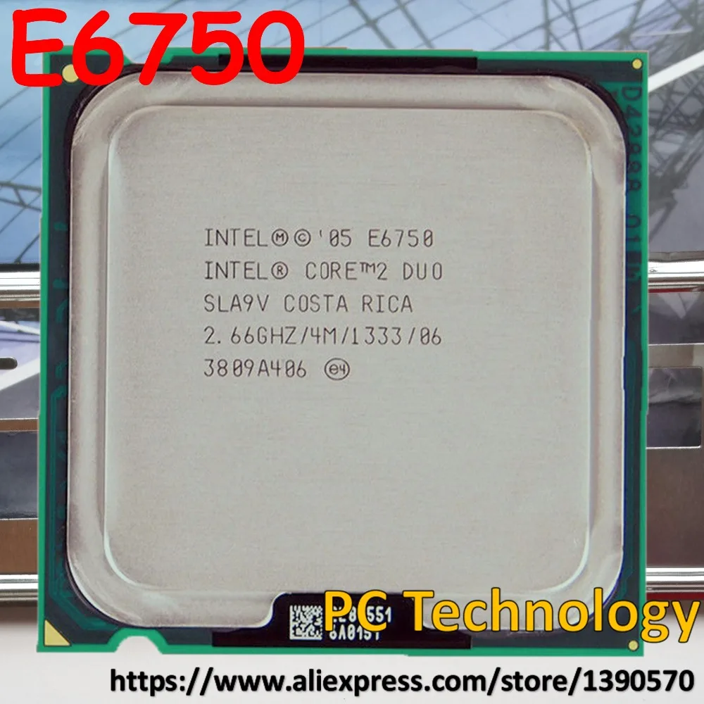 Оригинальный процессор Intel Core 2 Duo E6750 66 ГГц 4 МБ 1333 МГц LGA775 настольный Бесплатная