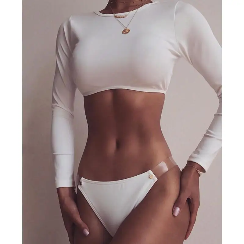 Куркума с длинным рукавом бикини 2019 mujer сексуальный купальник женский купальный