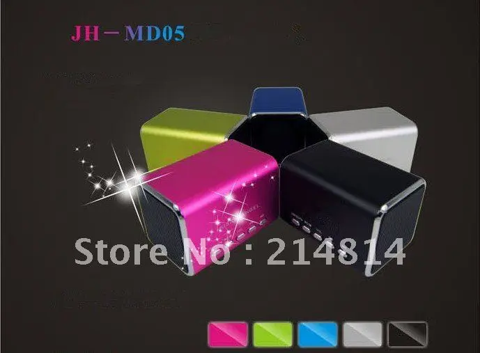 Free shipping MDQ:1pcs MD05 MINI spesker Sports MP3 Player Sound box Boombox with Micro SD/TF card reader + USB|box foam|box manicurebox mickey |
