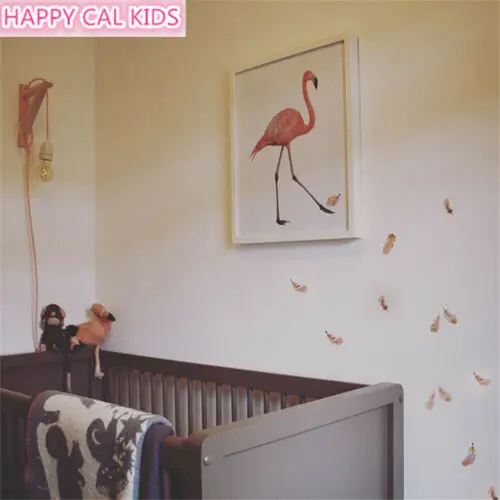 16 шт. прибытие Угловое перо декор Съемная Настенная Наклейка Спальня Фон