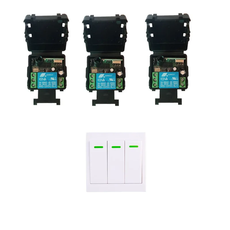 

Mini Size DC12V 24V 1CH 10A RF Wireless Remote Control Switch Relay Receiver+86 Wall Panel Remote Transmitter ,315/433.92 MHZ