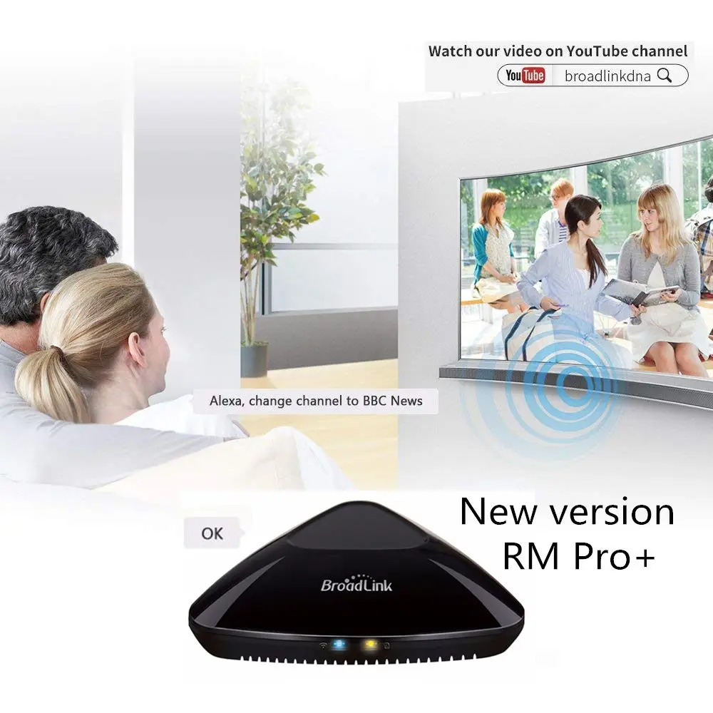 Broadlink RM PRO+ Universal Intelligent Remote Control WiFi+IR+RF Smart Home Automation For IOS Android Phone Compatible Alexa |