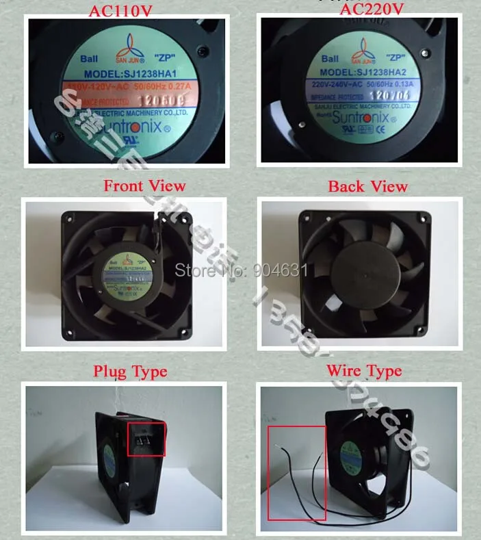 

SANJUN SANJU Axial Flow Fan Ball Bearing SJ1238HA2 AC220V 7F Plastic Impeller Made In Taiwan Sleeve Bearing