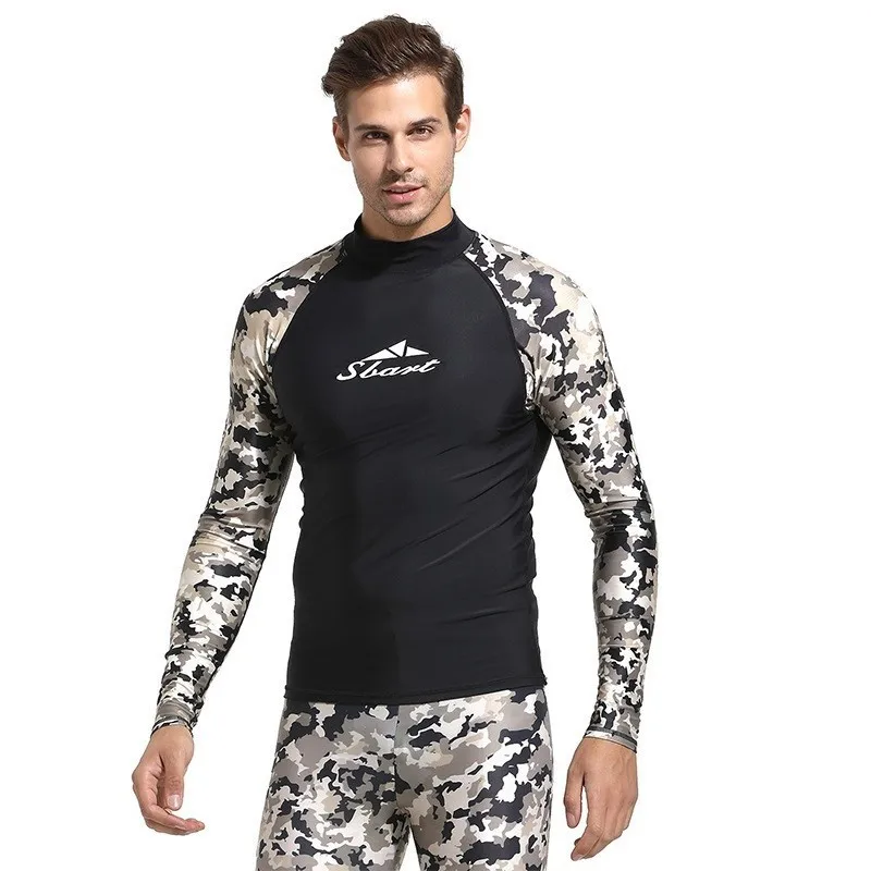 Desert Shirt Камуфляж Рашгард для мужчин Rashguard купальник с длинным рукавом для серфинга рубашка для плавания Брюки лайкра гидрокостюм паруса костюм для дайвинга спортивная одежда - Цвет: Desert Shirt