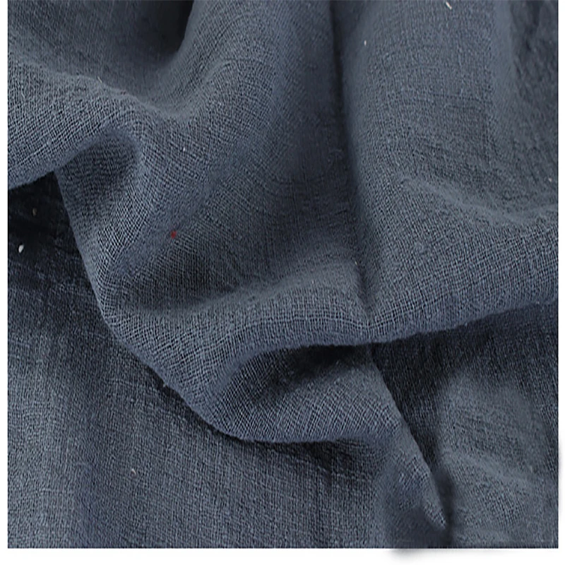 Мягкий Лен Хлопок Материал темно-серый круглая ткань шарфы платье двухслойная