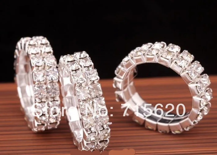 Женские Эластичные обручальные кольца с кристаллами 10 шт. 2/3 ряда оптовая продажа
