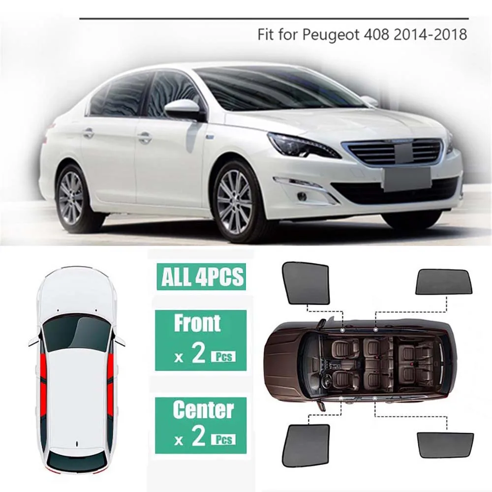 

Side Windows Magnetic Sun Shade UV Protection Ray Blocking Mesh Visor Fit For Peugeot 408 2014-2018