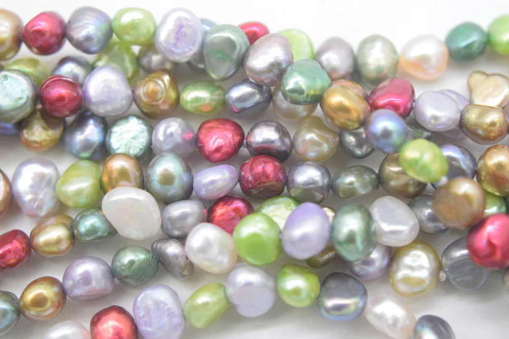 

freshwater pearl long necklace multicolor baroque 6-7mm 55inch nature beads FPPJ wholesale