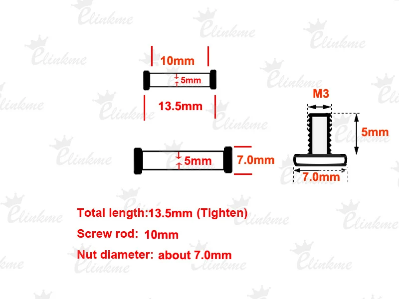 6pcs/lot 0.53&quot (13.5mm) * 5mm Stainless steel Knife Handle Screw Suitable for hole | Дом и сад