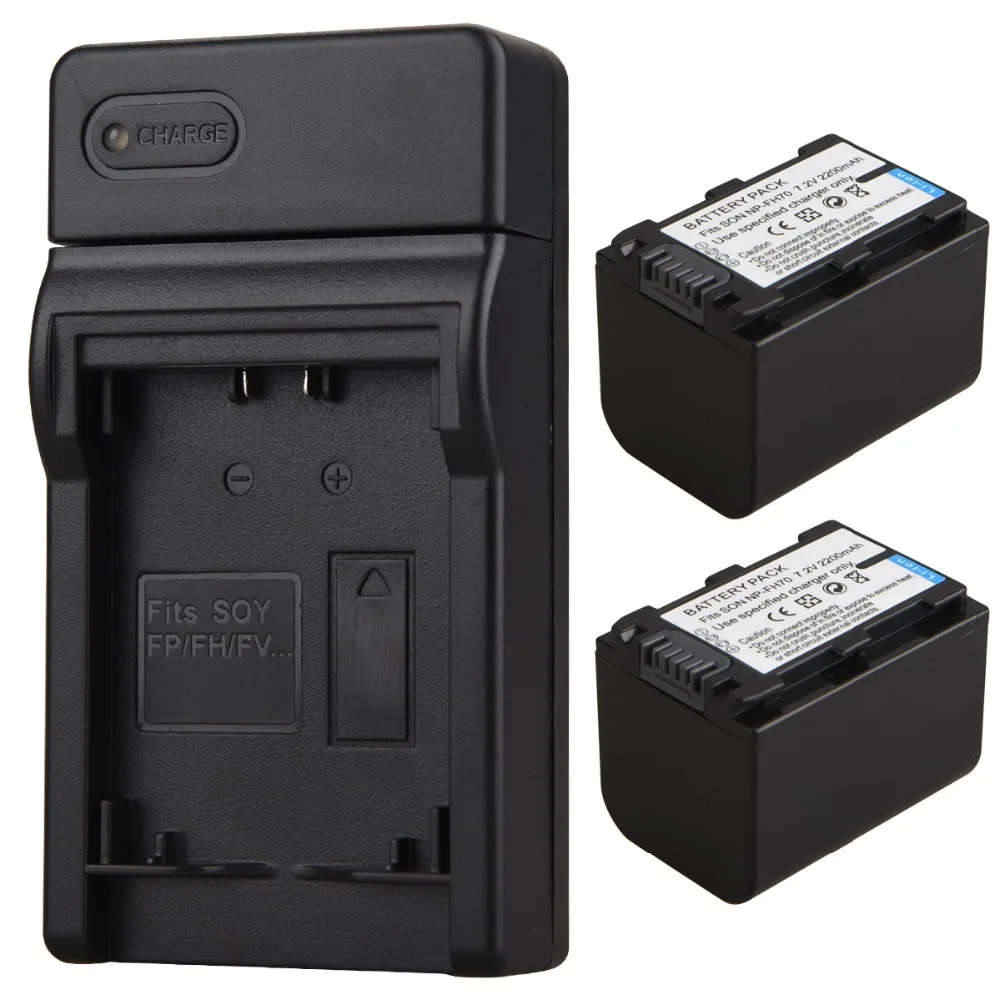 2 шт. 2200 мАч NP FH70 батарея камеры + USB зарядное устройство для Sony FH30 FH40 FH60 FH50 CX150 HDR CX110