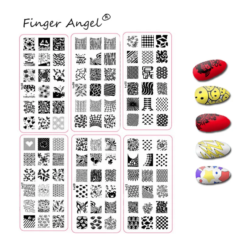 Finger Angel 1 шт. 6*12 пластины для штамповки ногтей штамповочная пластина с сердечками